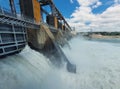 Hydropower Plant on the Nistru river in Dubasari Dubossary, Transnistria, Moldova. Hydro power station, water dam, renewable Royalty Free Stock Photo