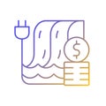 Hydropower pricing gradient linear vector icon