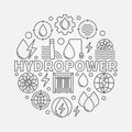 Hydropower round illustration