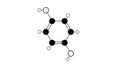 hydroquinone molecule, structural chemical formula, ball-and-stick model, isolated image benzene-1.4-diol Royalty Free Stock Photo