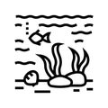 hydrosphere ecosystem line icon vector illustration