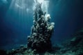 hydrothermal vent releasing black smoker plume