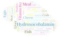 Hydroxocobalamin word cloud. Royalty Free Stock Photo