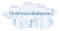 Hydroxocobalamin word cloud. Royalty Free Stock Photo