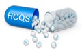 Hydroxychloroquine HCQ pill, 3D rendering Royalty Free Stock Photo