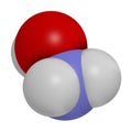 Hydroxylamine molecule. 3D rendering. Atoms are represented as spheres with conventional color coding: hydrogen white, oxygen