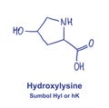 Hydroxylysine chemical structure. Vector illustration Hand drawn Royalty Free Stock Photo