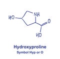 Hydroxyproline chemical structure. Vector illustration Hand drawn Royalty Free Stock Photo