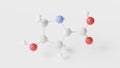 hydroxyproline molecule 3d, molecular structure, ball and stick model, structural chemical formula amino acid