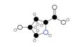 hydroxyproline molecule, structural chemical formula, ball-and-stick model, isolated image amino acid