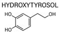 Hydroxytyrosol molecule. Skeletal formula. Royalty Free Stock Photo