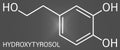 Hydroxytyrosol molecule. Skeletal formula. Royalty Free Stock Photo
