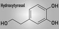 Hydroxytyrosol olive oil antioxidant molecule. Skeletal formula. Royalty Free Stock Photo