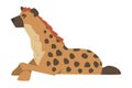 Hyena as Carnivore Mammal with Spotted Coat and Rounded Ears Sitting Vector Illustration