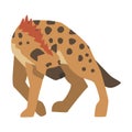 Hyena as Carnivore Mammal with Spotted Coat and Rounded Ears Walking Vector Illustration