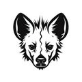 Hyena Head Icon, Hyaena Symbol, Predator Portrait, African Animal Silhouette, Minimal Wild Dog Face