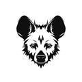 Hyena Head Icon, Hyaena Symbol, Predator Portrait, African Animal Silhouette, Minimal Wild Dog Face