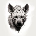 Minimalist Hyena Head Silhouette Drawing