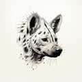 Simple Hyena Head Silhouette Drawing In One Stroke