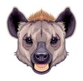 Hyena head, vector isolated animal