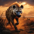 Hyena Serengeti, Africa Made With Generative AI illustration