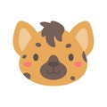 Hyena vector. cute animal face design for kids