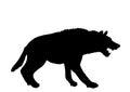Hyena vector silhouette illustration isolated on white background. Wild animal from Africa