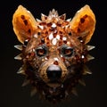 A hyenas head made of beautiful gemstones. Wildlife Animals. Decorations. Illustration, Generative AI