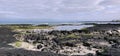 Hyeopjae beach filled with black cooled volcanic rock