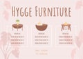 Hygge furniture flat vector banner template