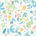 Hygge lifestyle leisure summer pattern.