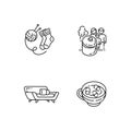 Hyggelig time linear icons set Royalty Free Stock Photo