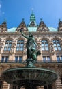 Hygieia Brunnen, Hamburg. Statue-fountain in the courtyard of ra