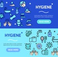 Hygiene Banner Horizontal Set. Vector