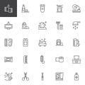 Hygiene elements outline icons set