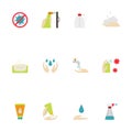 Hygiene Icon. Included the icons as hand wash, soap, alcohol, detergent Royalty Free Stock Photo