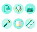 Hygiene Icons Flat Set Royalty Free Stock Photo