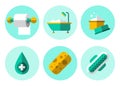 Hygiene Icons Flat Set Royalty Free Stock Photo