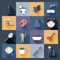 Hygiene Icons Flat Royalty Free Stock Photo