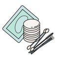 Hygiene icons. Vector Picture. lash extensions materials Royalty Free Stock Photo