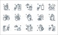 Hygiene line icons. linear set. quality vector line set such as plug, toilet paper, keys, hand wash, console, hand wash, pharmacy
