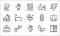 Hygiene line icons. linear set. quality vector line set such as shower, washing hands, soap, towel, nail clippers, spray bottle, Royalty Free Stock Photo