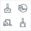 hygiene line icons. linear set. quality vector line set such as shovel, vacuum cleaner, tooth brush