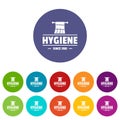 Hygiene morning icons set vector color