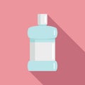 Hygiene mouthwash icon flat vector. Tooth bottle Royalty Free Stock Photo
