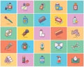 Hygienic Products Flat Icons Pack Royalty Free Stock Photo