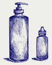 Hygiene products in plastic bottles
