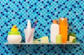 Hygiene products on the shelf Royalty Free Stock Photo