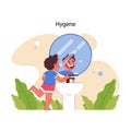 Daily hygiene routine concept. Flat vector illustration