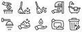 Hygiene Routine Icon Set Clean Line Style Collection for Daily Care